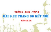 Bài 9.22 trang 86 Toán 6 Tập 2 Kết nối tri thức